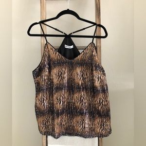 Grace Karin sequin adjustable spaghetti strap top